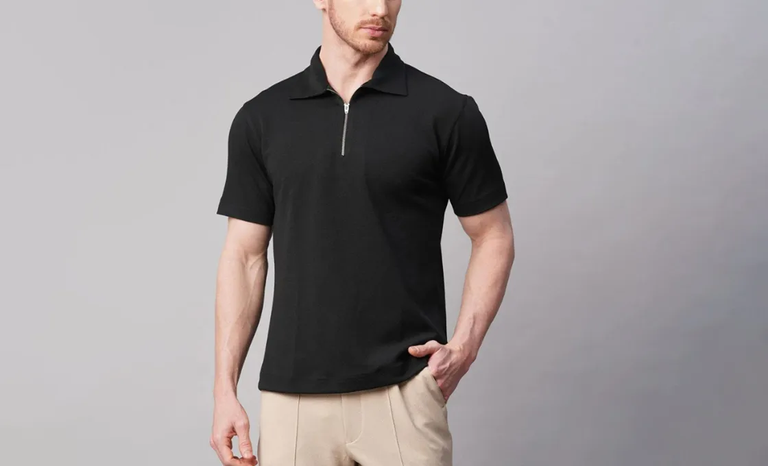 Zipper Polo Shirts manufacturing service with advanced technology