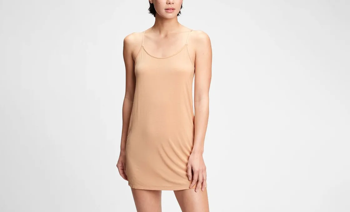 custom women night dress manufacturing sexy beige cotton slip dress