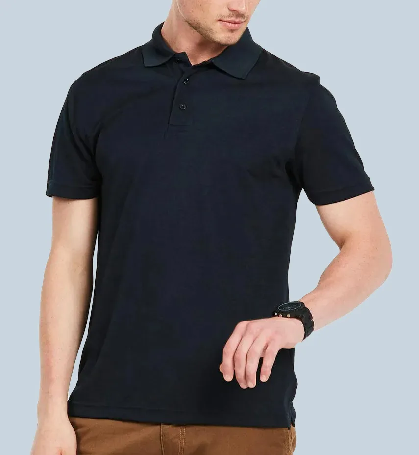 custom workwear manufacturing navy short sleeve men polo shirts