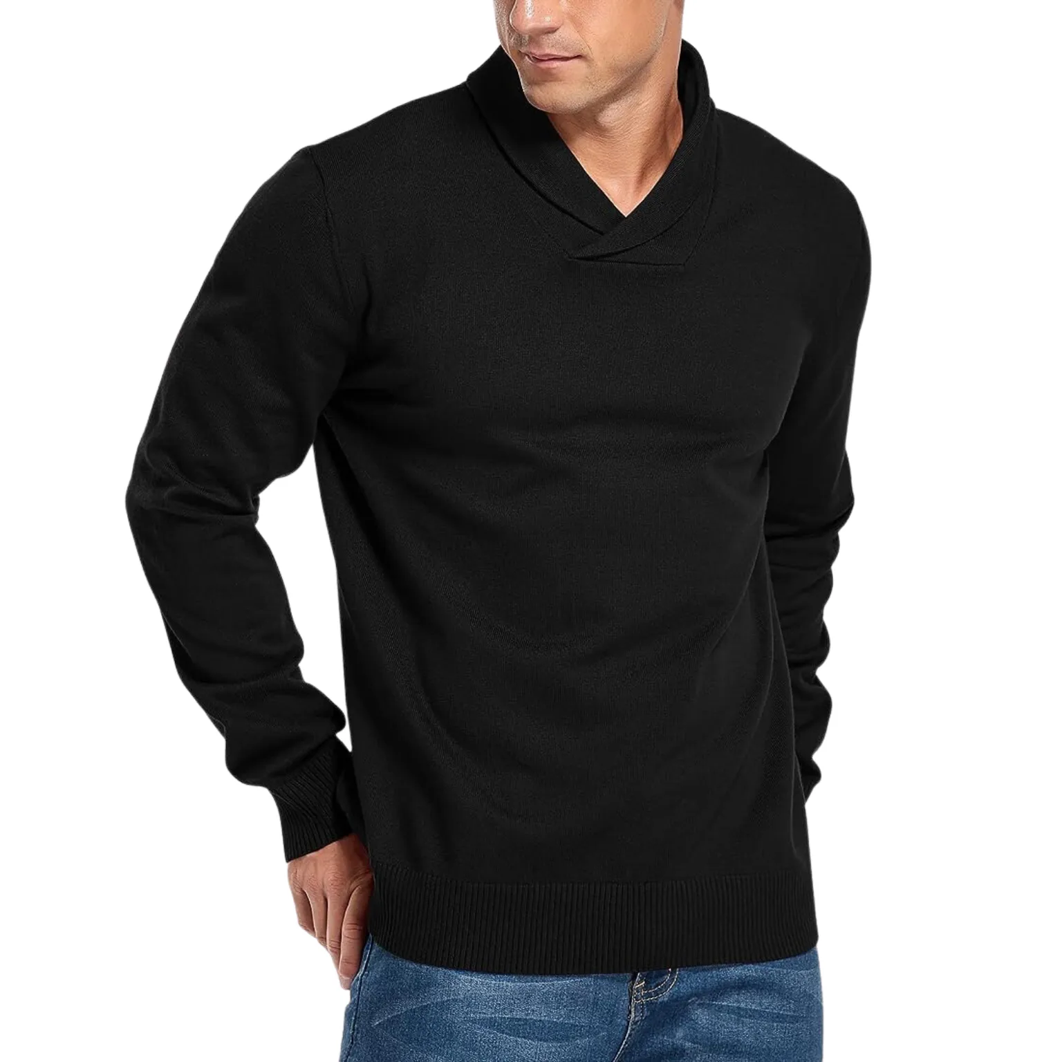Shawl Collar Sweater manufacturing with trendy design