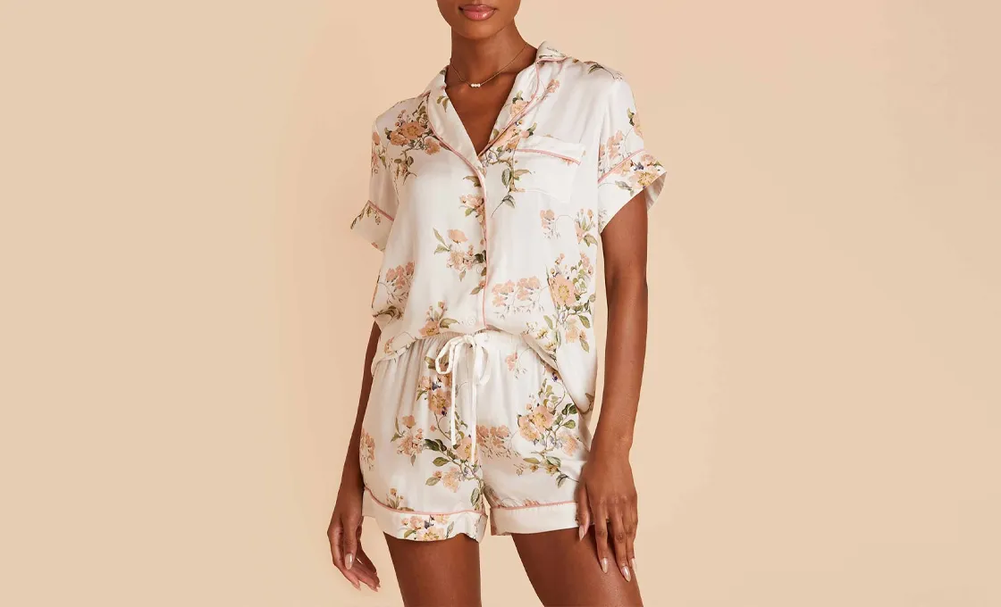 custom floral pajama manufacturing sleepwear set