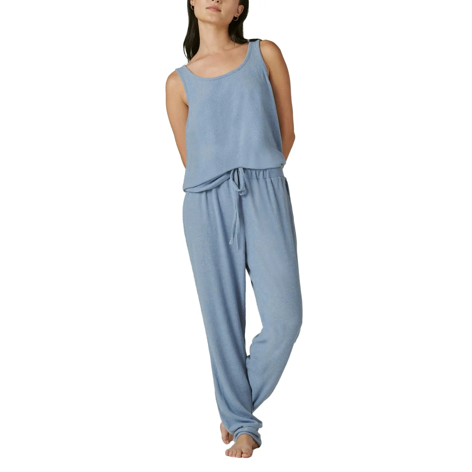custom sleeveless pajamas manufacturing loose fit casual tank with lounge pant