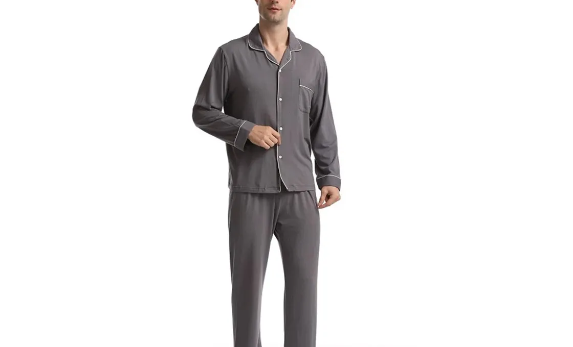 men long sleeve pajama manufacturing soft organic cotton premium quality