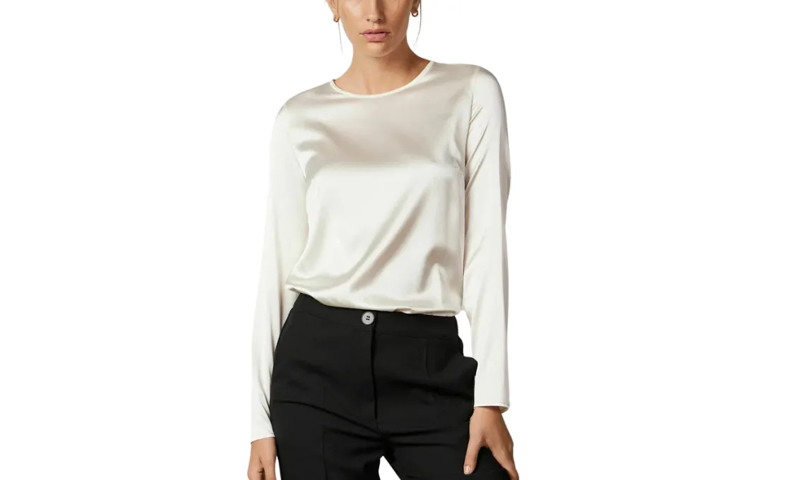 white Round Neck Blouse